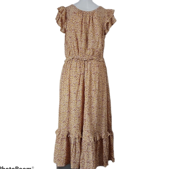 Universal Thread, Floral Ruffle Sleeve, MIDI Dress - Picture 3 of 6